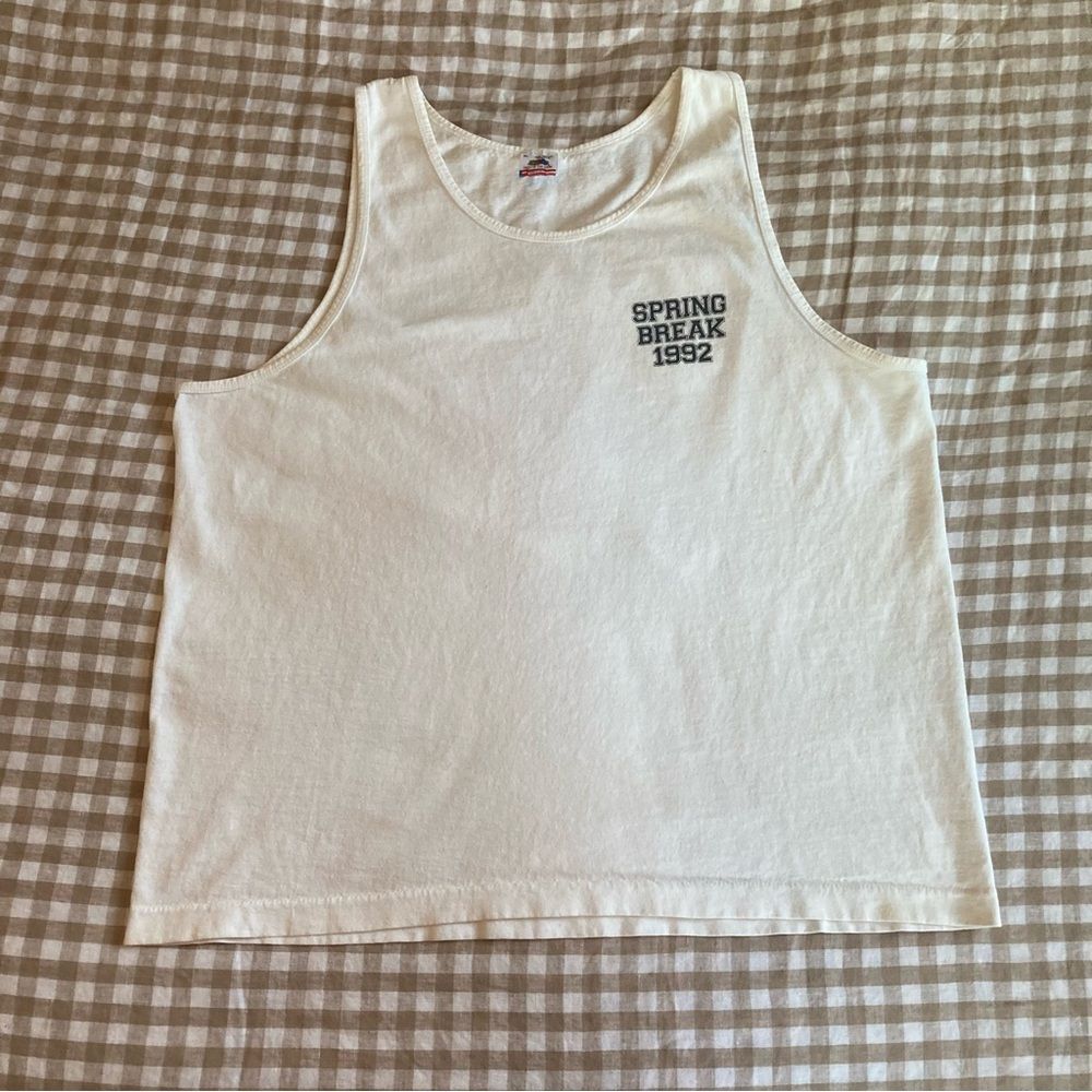 Vintage Spring Break 1992 Alpha Phi Cotton Single Stitch Tank Top XL